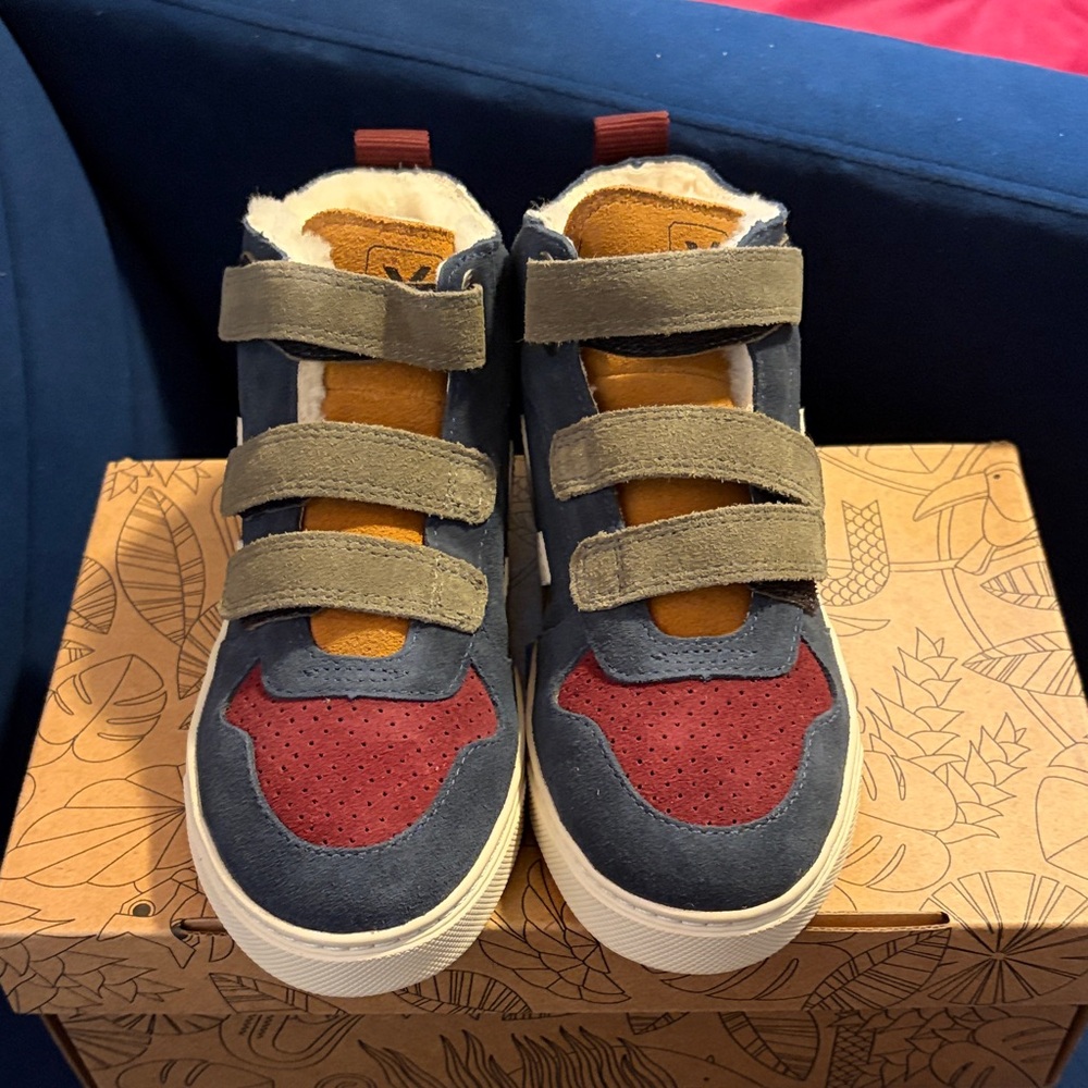 Veja Kids Sneakers in Blue, Green, and Red